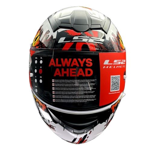 LS2 Helmets Rookie Demon White Red - Ff352