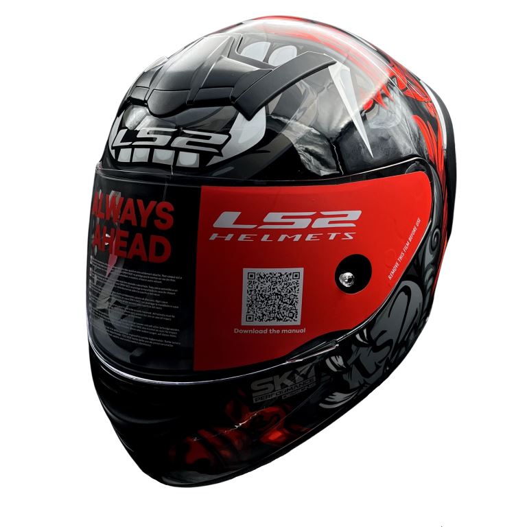 LS2 FF352 Rookie Foo Dog Black Red Helmet