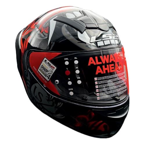 LS2 FF352 Rookie Foo Dog Black Red Helmet - Riders Junction