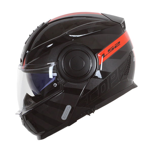 LS2 Helmets Scope Hamr Gloss Black Titanium Red - FF902