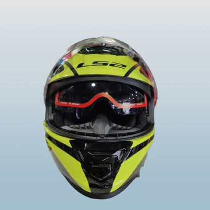 LS2 FF800 Storm II Dodger Black Hi Viz Yellow Helmet - Riders Junction