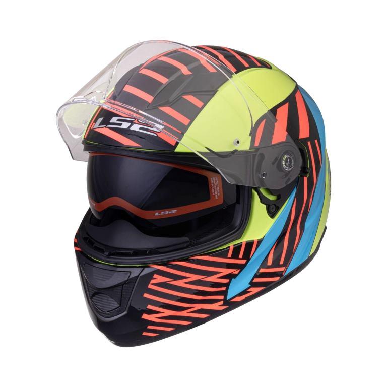 LS2 Helmets Stream Evo Darkness Hi-vis Yellow Blue - Ff320