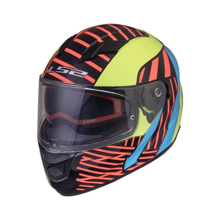 LS2 FF320 Stream Evo Darkness Hi-vis Yellow Blue Helmet - Riders Junction