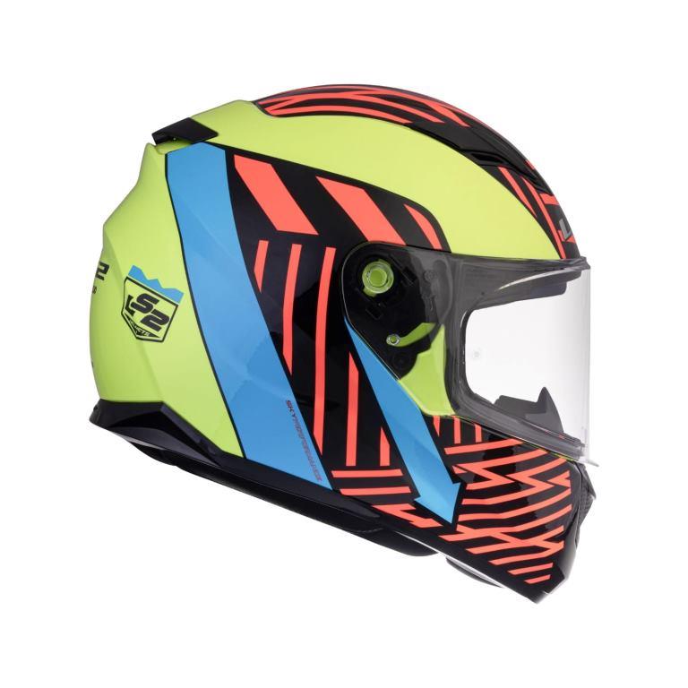 LS2 FF320 Stream Evo Darkness Hi-vis Yellow Blue Helmet - Riders Junction