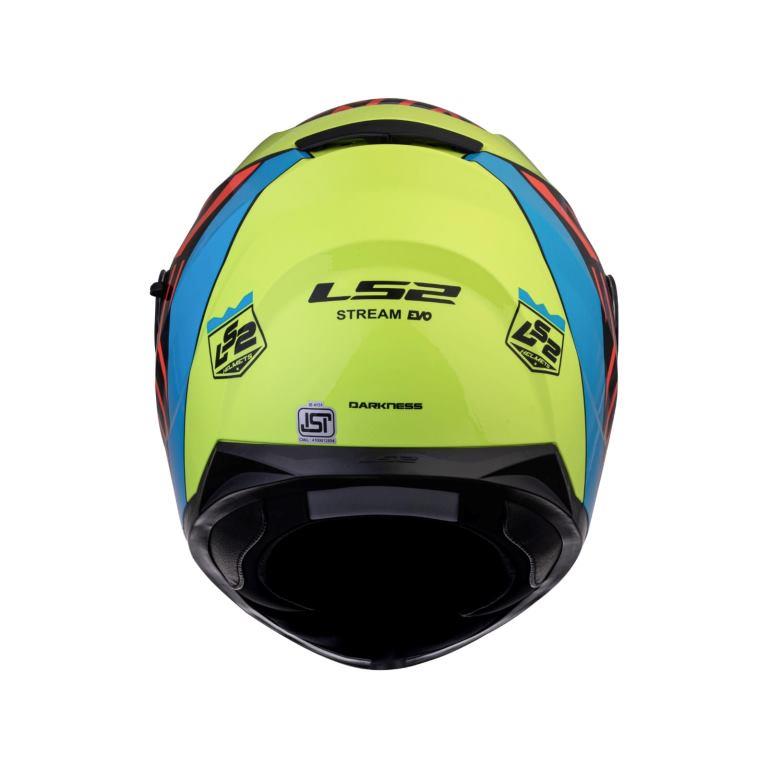 LS2 FF320 Stream Evo Darkness Hi-vis Yellow Blue Helmet - Riders Junction