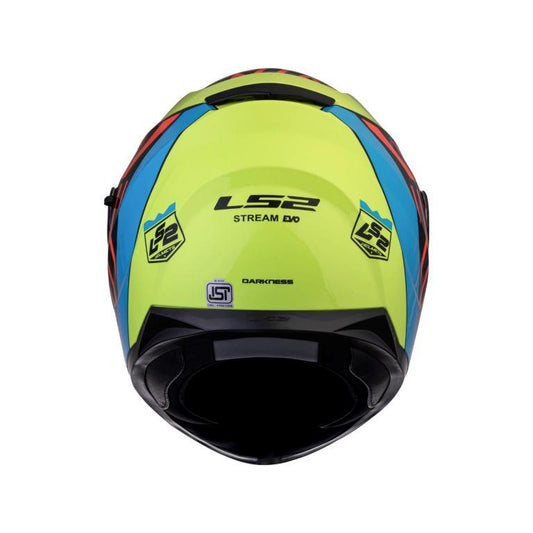 LS2 FF320 Stream Evo Darkness Hi-vis Yellow Blue Helmet - Riders Junction