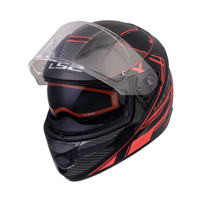 LS2 FF320 Stream Evo Level Black Red Helmet - Riders Junction