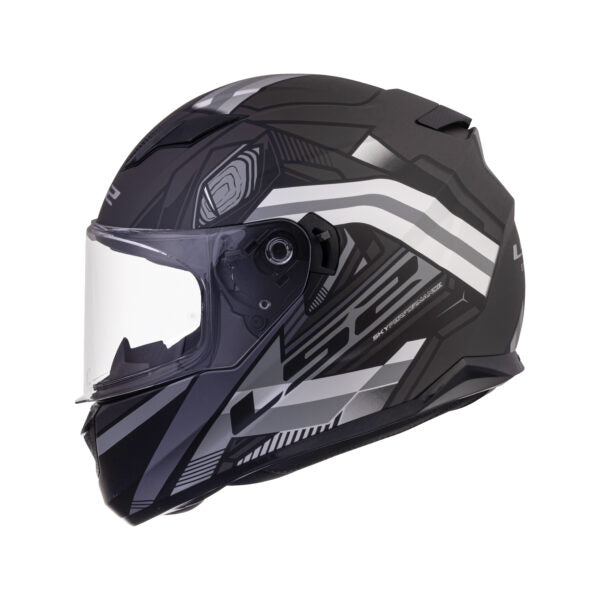 LS2 Helmets Stream Evo Matt Reflex Black Silver D-ring - Ff320