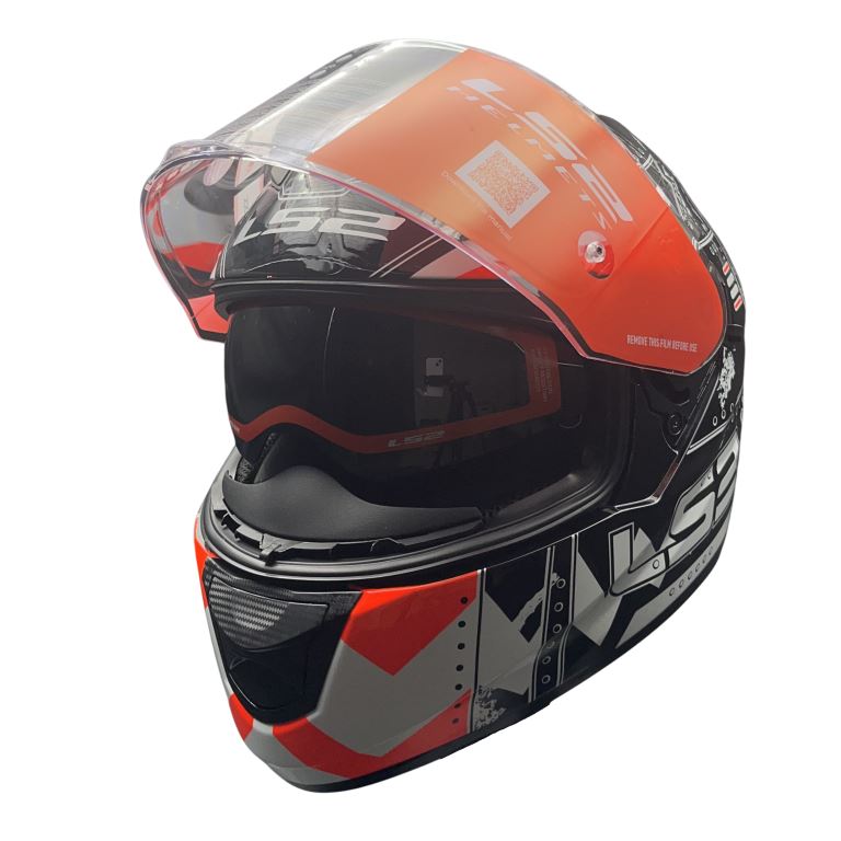 LS2 Helmets Stream Evo Max Black Orange D-ring - FF320