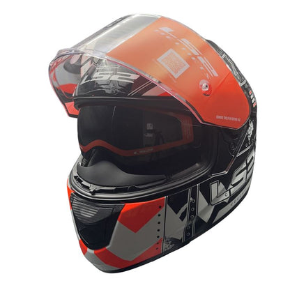 LS2 Helmets Stream Evo Max Black Orange D-ring - FF320