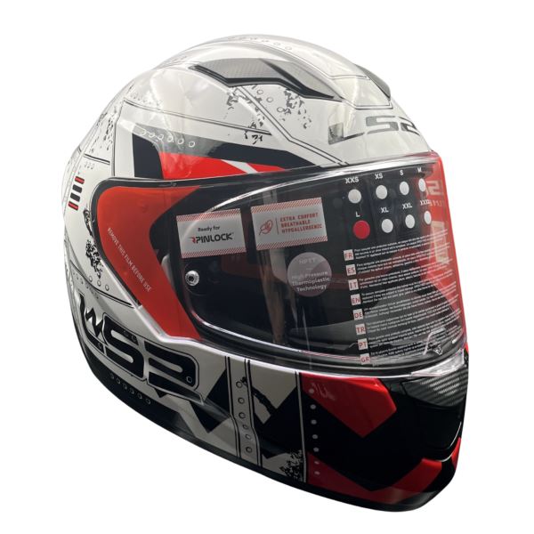 LS2 FF320 Stream Evo Max White Red D-ring Helmet - Riders Junction