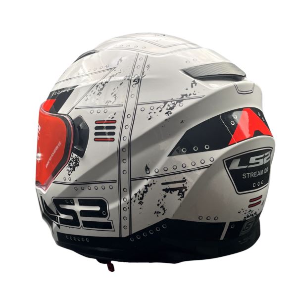 LS2 FF320 Stream Evo Max White Red D-ring Helmet - Riders Junction