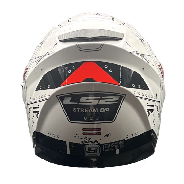 LS2 Helmets - Stream Evo Max White Red D-ring - Ff320 1