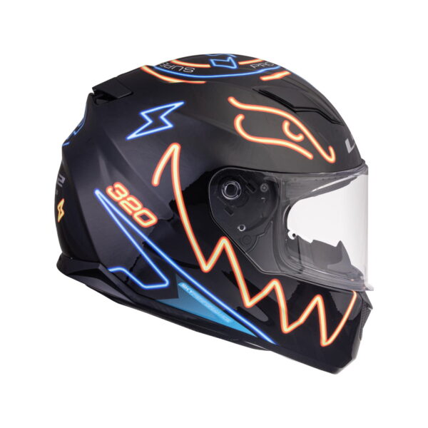 LS2 FF320 Stream Evo Neon Matt Black Blue Fluo Orange Helmet - Riders Junction