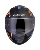 LS2 FF320 Stream Evo Neon Matt Black Blue Fluo Orange Helmet - Riders Junction