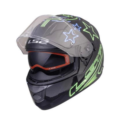 LS2 FF320 Stream Evo Neon Black Fluo Green Blue Helmet - Riders Junction
