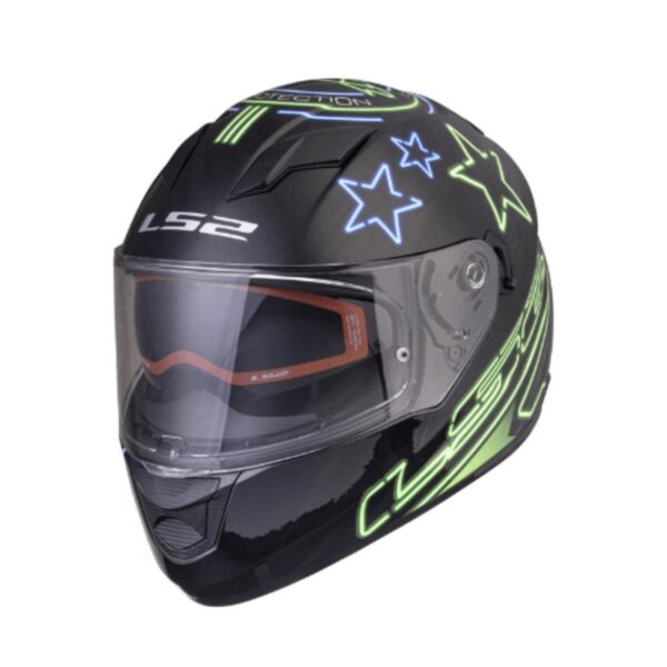 LS2 FF320 Stream Evo Neon Black Fluo Green Blue Helmet - Riders Junction