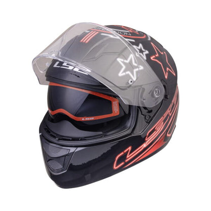LS2 FF320 Stream Evo Neon Black Red Grey Helmet - Riders Junction