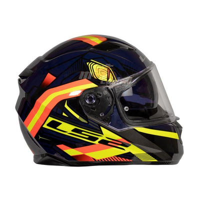 LS2 FF320 Stream Evo Reflex Navy Blue Hi-viz Orange Helmet - Riders Junction