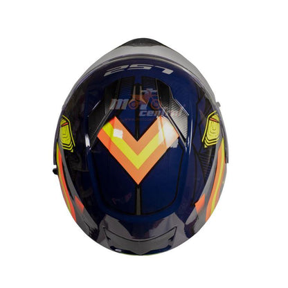 LS2 FF320 Stream Evo Reflex Navy Blue Hi-viz Orange Helmet - Riders Junction