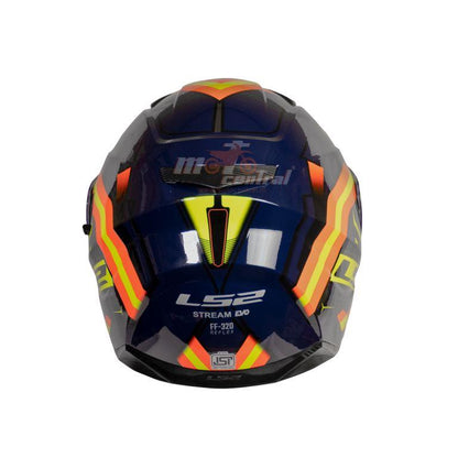 LS2 FF320 Stream Evo Reflex Matt Navy Blue Hi-viz Orange Helmet - Riders Junction