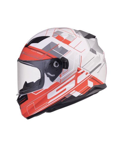 LS2 FF320 Stream Evo Scape Matt White Red Helmet - Riders Junction