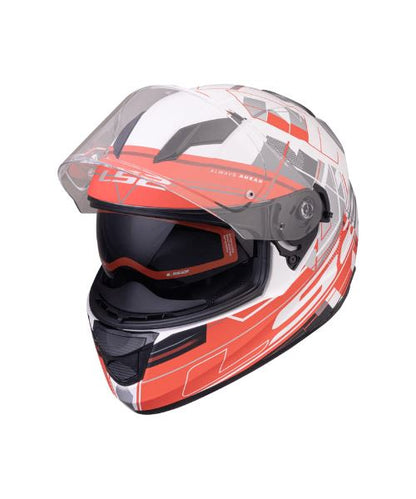 LS2 Helmets Stream Evo Scape Matt White Red - Ff320