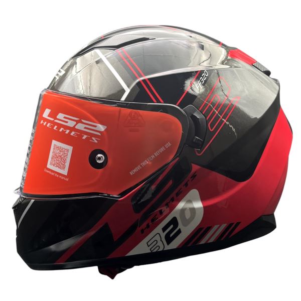 LS2 Helmets Stream Evo Sche Black Red D-ring - FF320