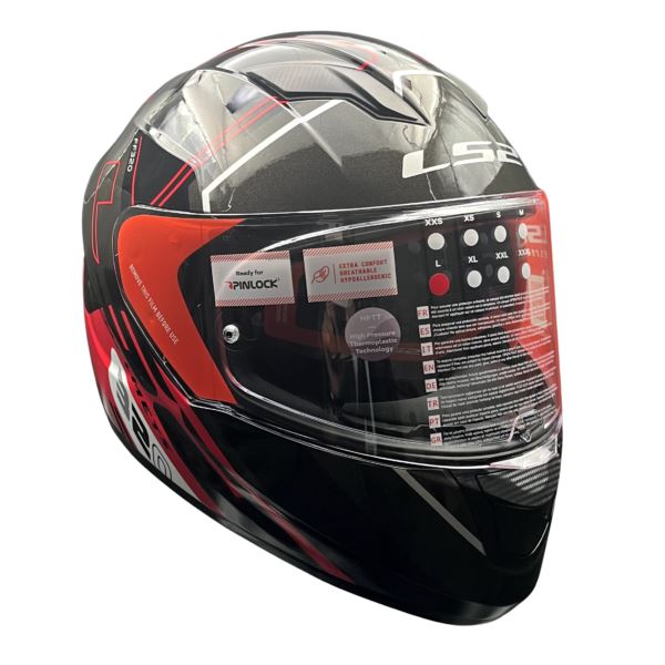 LS2 FF320 Stream Evo Sche Black Red D-ring Helmet - Riders Junction