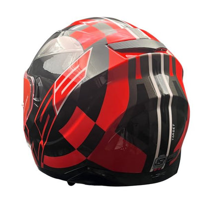 LS2 FF320 Stream Evo Target  Black 7c Red D-ring Helmet - Riders Junction