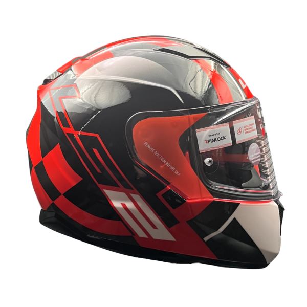 LS2 FF320 Stream Evo Target  Black 7c Red D-ring Helmet - Riders Junction