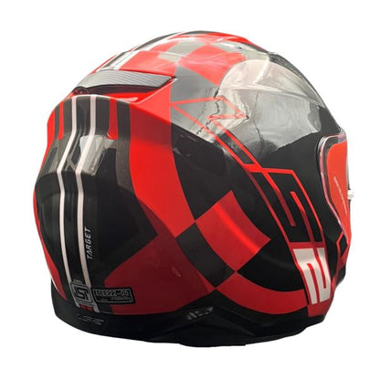 LS2 Helmets Stream Evo Target Black 7c Red D-ring - Ff320