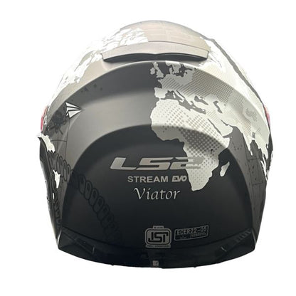 LS2 FF320 Stream Evo Viator  Matt Black 7c White D-ring Helmet - Riders Junction