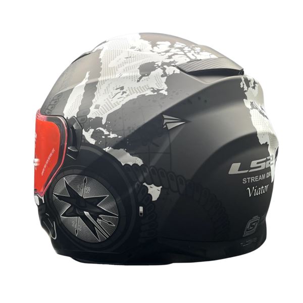 LS2 FF320 Stream Evo Viator  Matt Black 7c White D-ring Helmet - Riders Junction