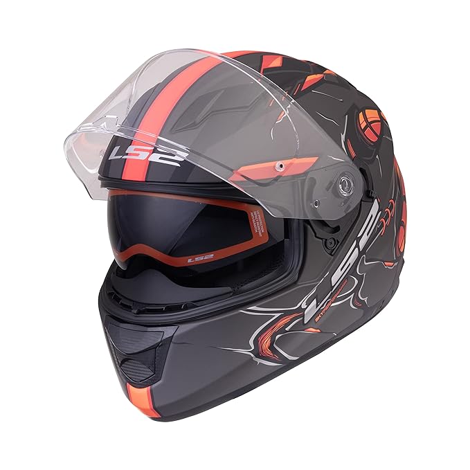 LS2 Helmets Stream Evo Zuko Matt Black Hi-viz Orange - Ff320