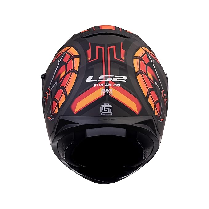 LS2 FF320 Stream Evo Zuko Matt Black Hi-viz Orange Helmet - Riders Junction
