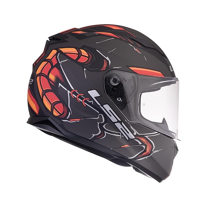 LS2 FF320 Stream Evo Zuko Matt Black Hi-viz Orange Helmet - Riders Junction