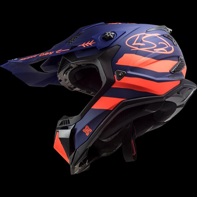 LS2 MX700 Subverter Evo Cargo Gloss Blue Fluo Orange Helmet - Riders Junction