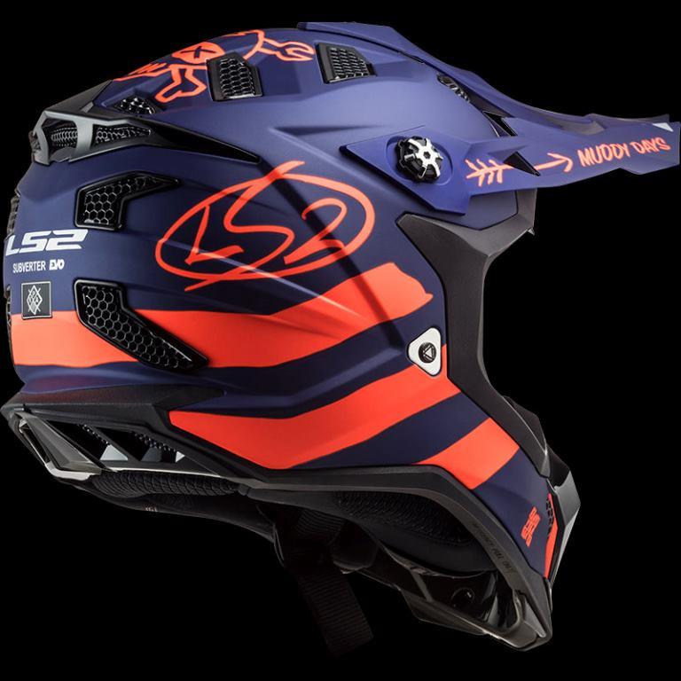 LS2 MX700 Subverter Evo Cargo Gloss Blue Fluo Orange Helmet - Riders Junction