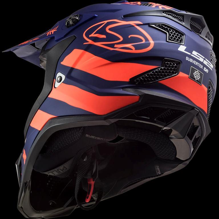 LS2 MX700 Subverter Evo Cargo Gloss Blue Fluo Orange Helmet - Riders Junction
