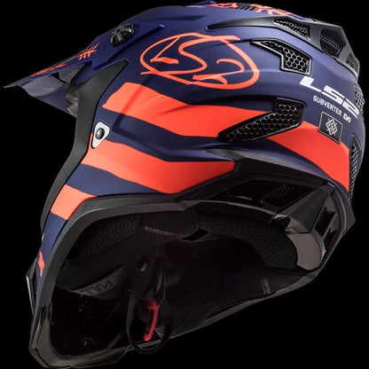 LS2 MX700 Subverter Evo Cargo Gloss Blue Fluo Orange Helmet - Riders Junction