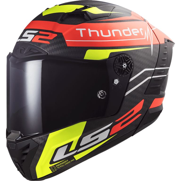 LS2 Helmets Thunder Attack Matt Red H-v Yellow-06 - FF805