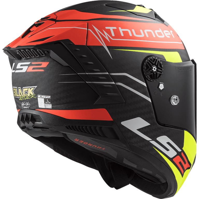 LS2 FF805 Thunder Attack Matt Red H-v Yellow-06 Helmet - Riders Junction