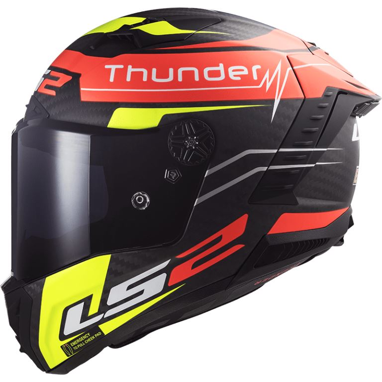 LS2 FF805 Thunder Attack Matt Red H-v Yellow-06 Helmet - Riders Junction