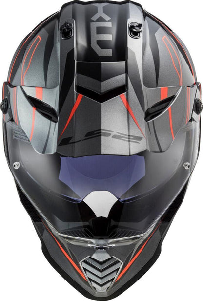 LS2 MX436 Pioneer Evo Knight Titanium Fluo Orange Matt Helmet - Riders Junction