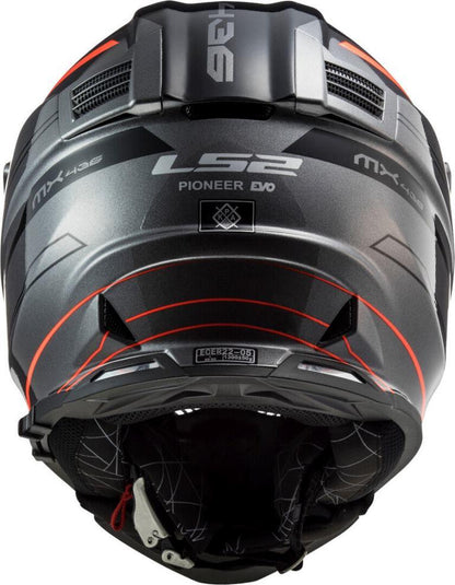 LS2 MX436 Pioneer Evo Knight Titanium Fluo Orange Matt Helmet