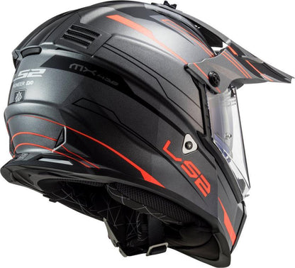 LS2 MX436 Pioneer Evo Knight Titanium Fluo Orange Matt Helmet - Riders Junction
