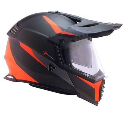 LS2 MX436 Pioneer Evo Router Black Orange - Helmet