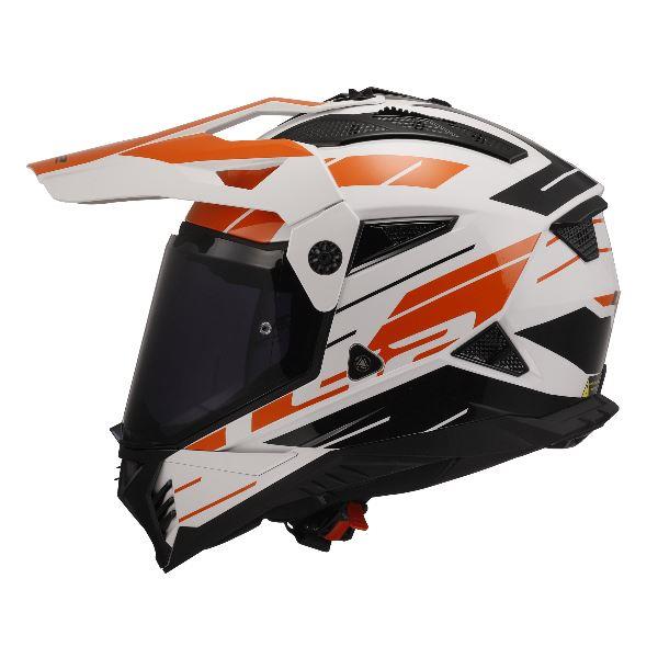 LS2 MX436 Pioneer II Namib Gloss White Orange Helmet