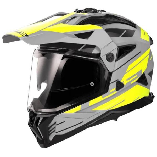LS2 MX436 Pioneer II Namib M.grey H-v Yellow-06 - Helmet